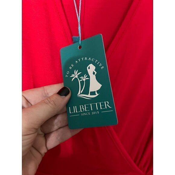 NEW Lilbetter Women's Red Long Sleeve Maxi Dress XL - Picture 4 of 10